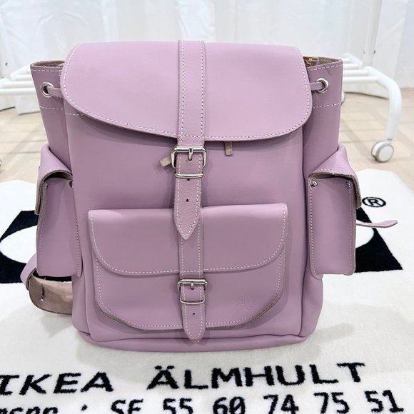 Grafea Made in England Leather Backpack - Lilac Purple Colorway - Picture 1 of 7